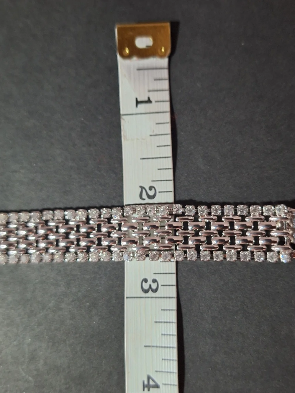 Kenneth Jay Lane Silver Crystal Multi-Row Bracelet - Picture 5 of 5